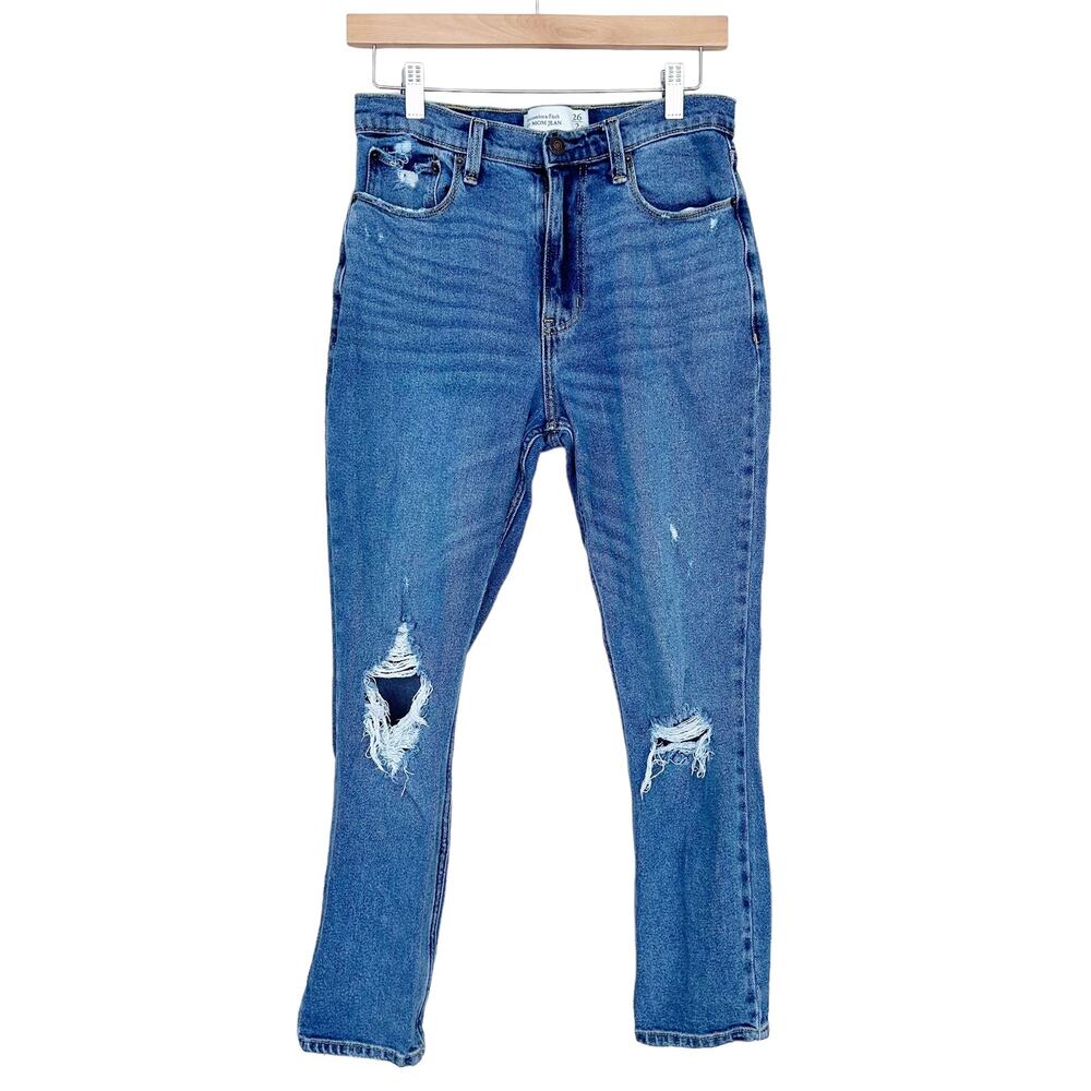 Abercrombie A&F Distressed Mom Jeans Sz 26